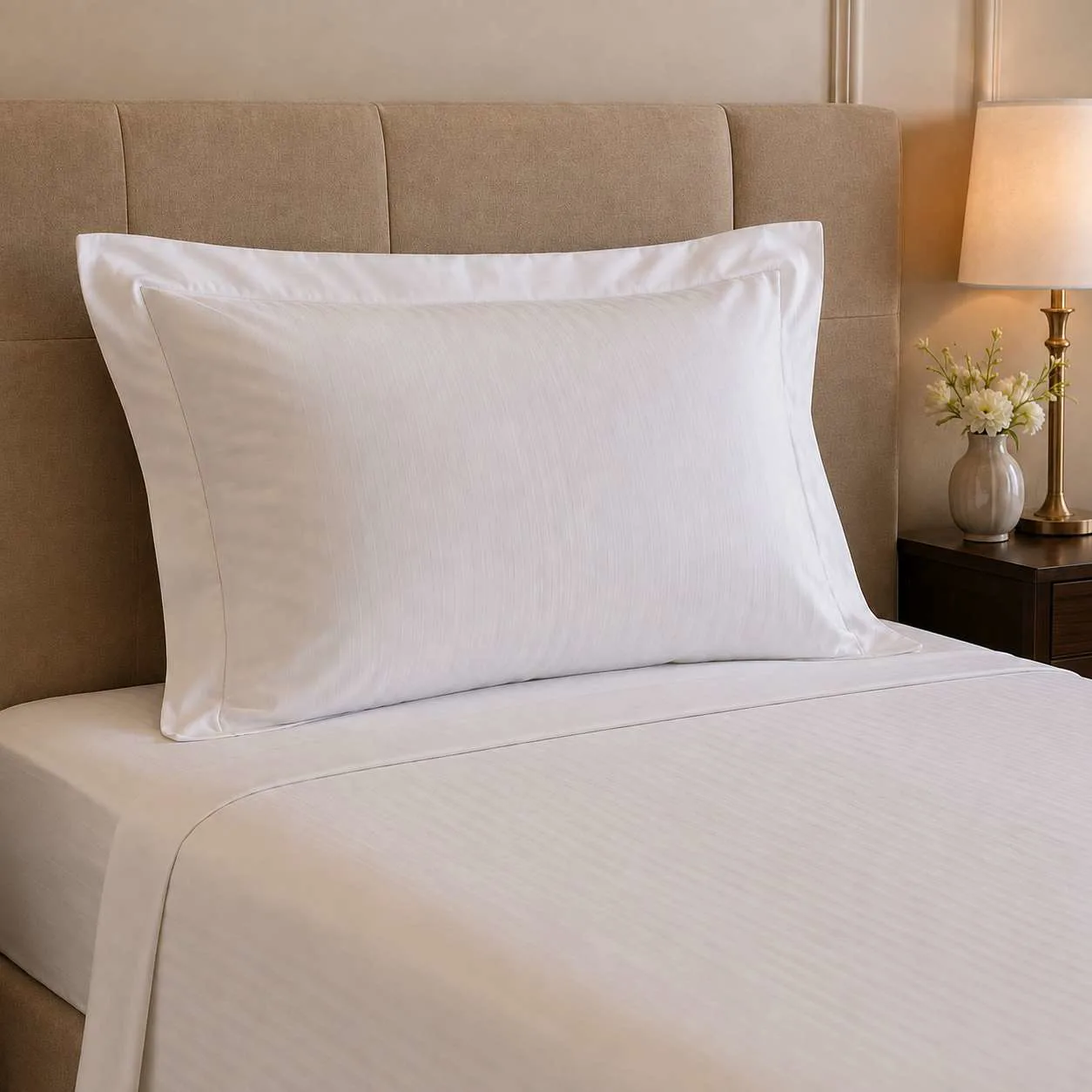 Otel Yastık Kılıfı 50x70 cm - 93 Tel Çizgili/Düz Pamuk-Polyester