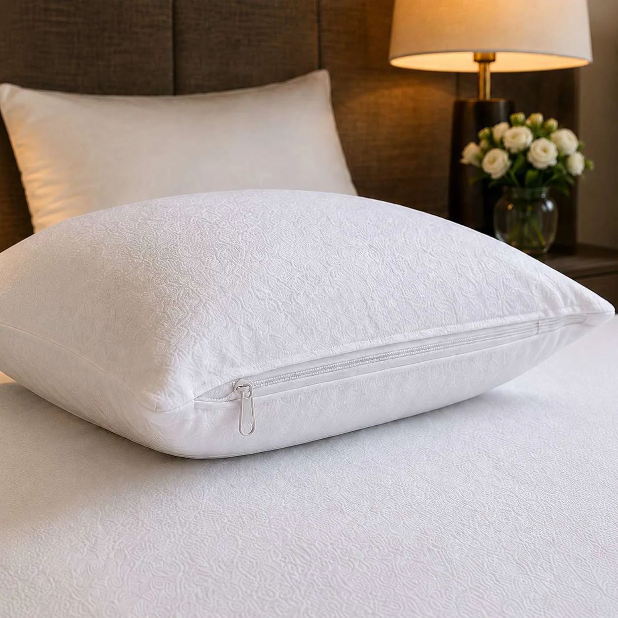 Otel Yastık Koruyucu Alez 50x70 cm - Fermuarlı Sıvı Geçirmez