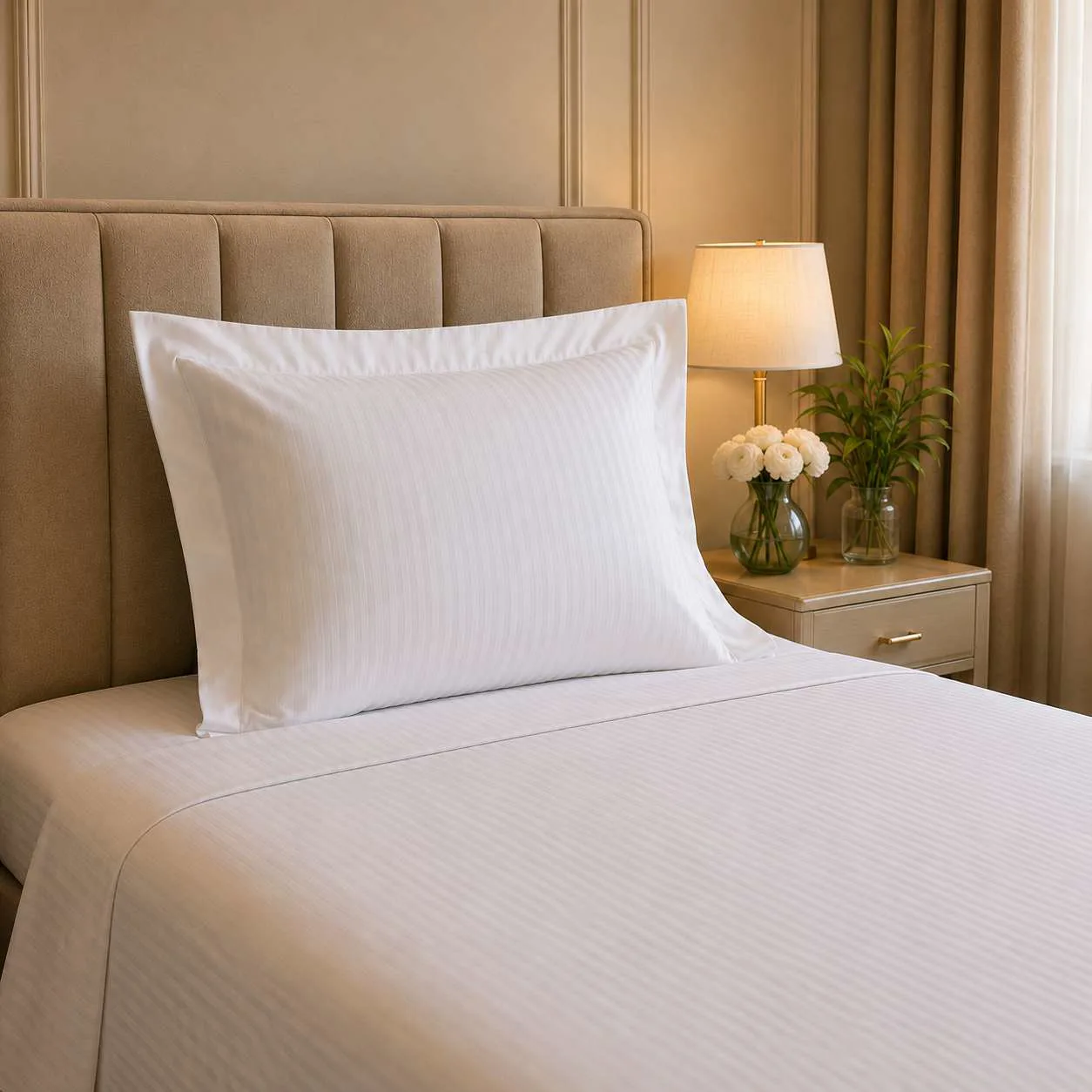 Otel Oxford Yastık Kılıfı 60x80 cm - 63 Tel 30/1 İp %100 Pamuklu