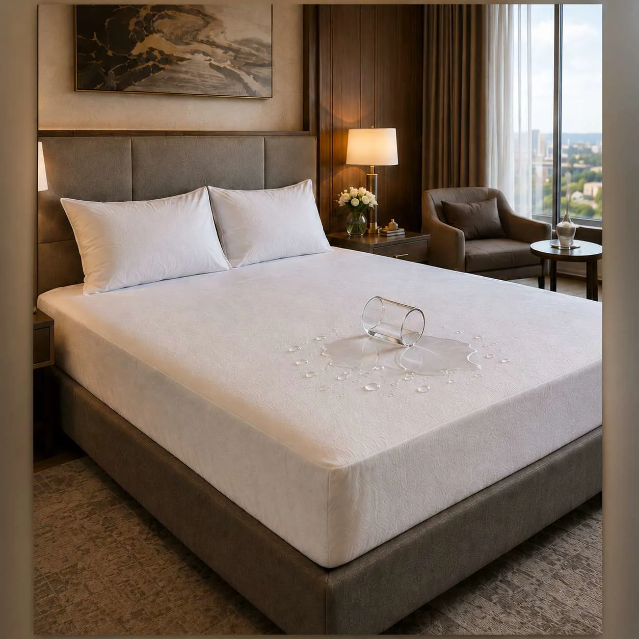 Otel Sıvı Geçirmez Alez 160x200 cm - Polüretan Pamuklu