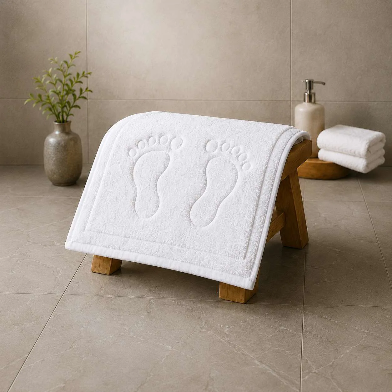 Otel Ayak İzli Havlu 50x70 cm - 250 gr 20/2 Ring İplik