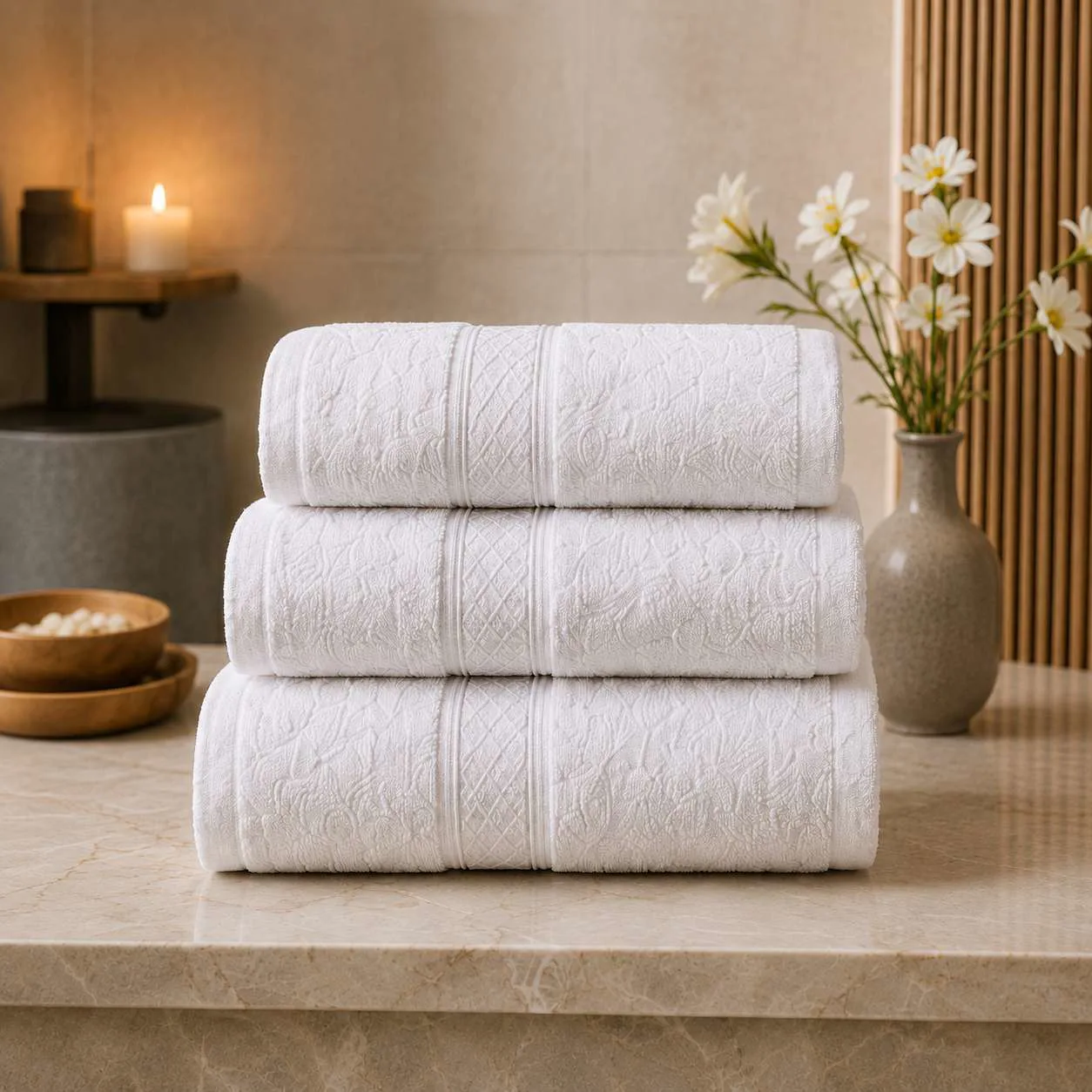 Otel Banyo Havlusu 70x140 cm - 450 gr 20/2 Ring İplik